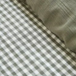 Copripiumino garza di cotone (200 x 200 cm) Gaïa vichy Verde rosmarino