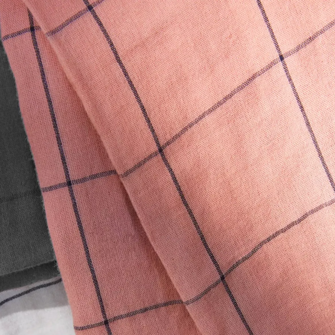 Copripiumino garza di cotone (200 x 200 cm) Gaïa Match Rosa pesca