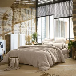 Copripiumino garza di cotone (200 x 200 cm) Gaïa Beige pampa