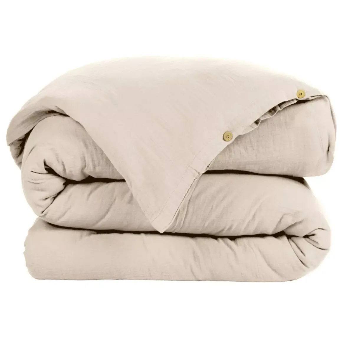 Copripiumino garza di cotone (140 x 200 cm) Gaïa Beige pampa