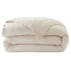 Copripiumino garza di cotone (240 x 220 cm) Gaïa vichy Beige