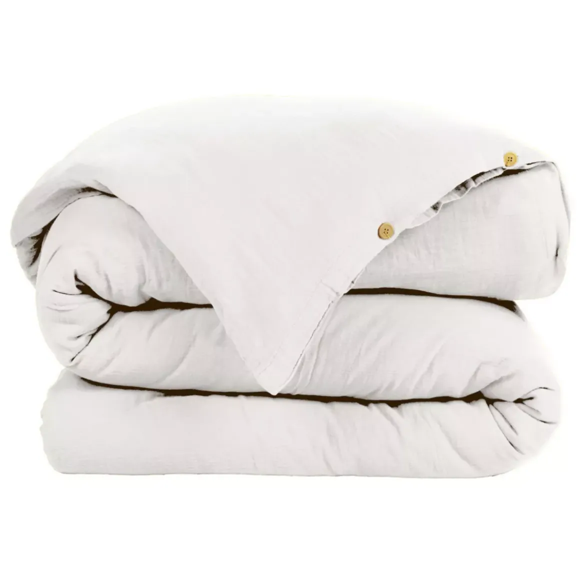 Copripiumino garza di cotone (140 x 200 cm) Gaïa Bianco chantilly