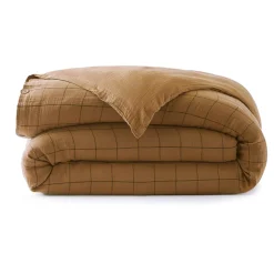 Copripiumino garza di cotone (240 x 220 cm) Gaïa Match Camel