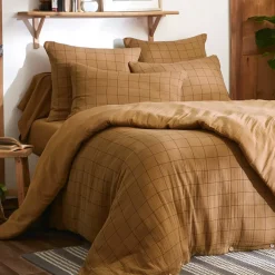 Copripiumino garza di cotone (240 x 220 cm) Gaïa Match Camel