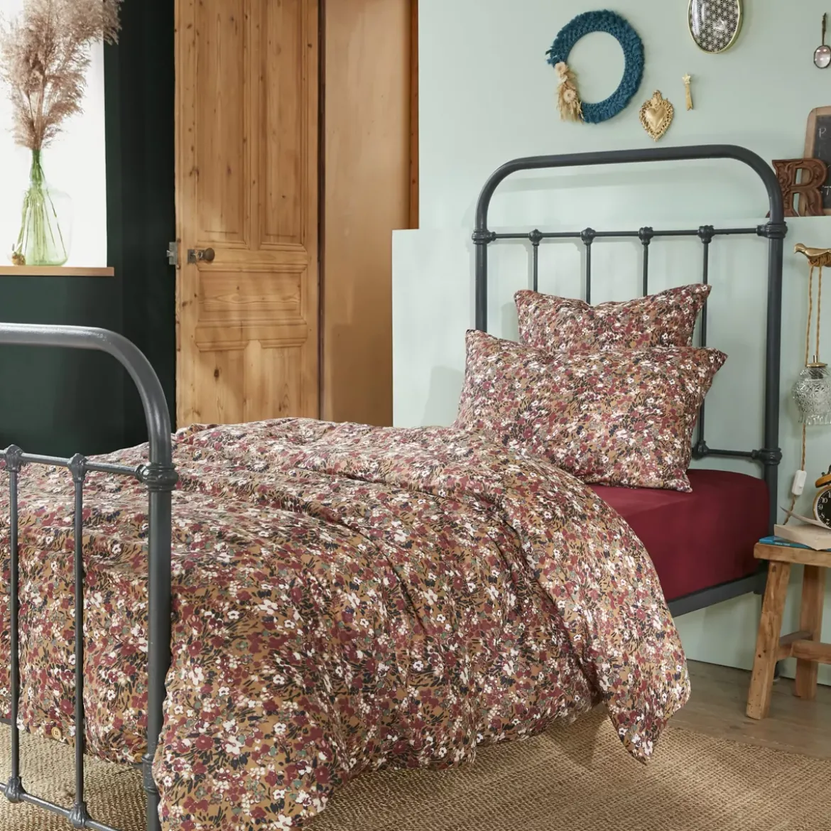 Copripiumino garza di cotone (140 cm) Constance Camel