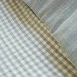 Copripiumino garza di cotone (200 x 200 cm) Gaïa vichy Verde eucalipto
