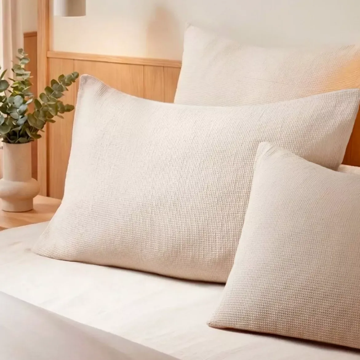 Copripiumino in cotone a nido d'ape (140 x 200 cm) Eva Beige