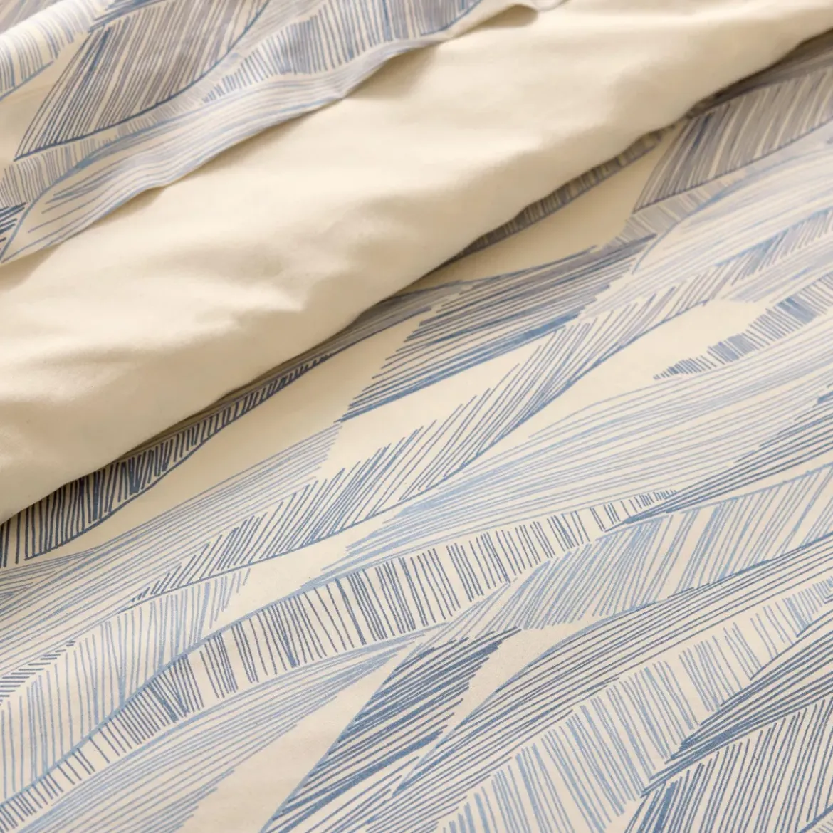 Copripiumino in cotone lavato (280 x 240 cm) Onde Blu