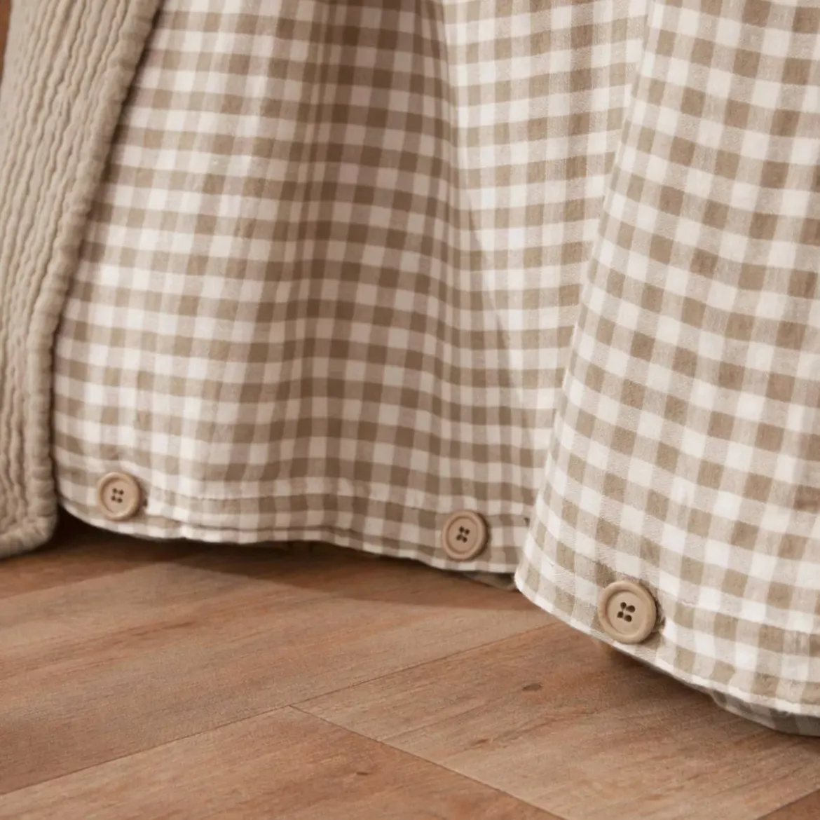 Copripiumino in garza di cotone (240 x 220 cm) Gaïa vichy Corda