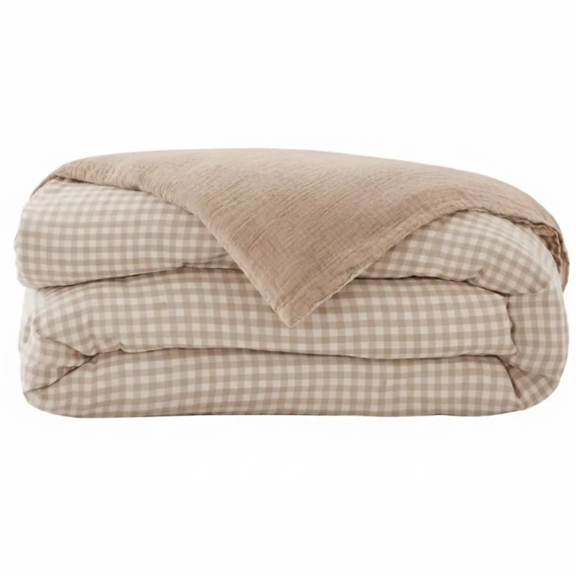 Copripiumino in garza di cotone (240 x 220 cm) Gaïa vichy Corda