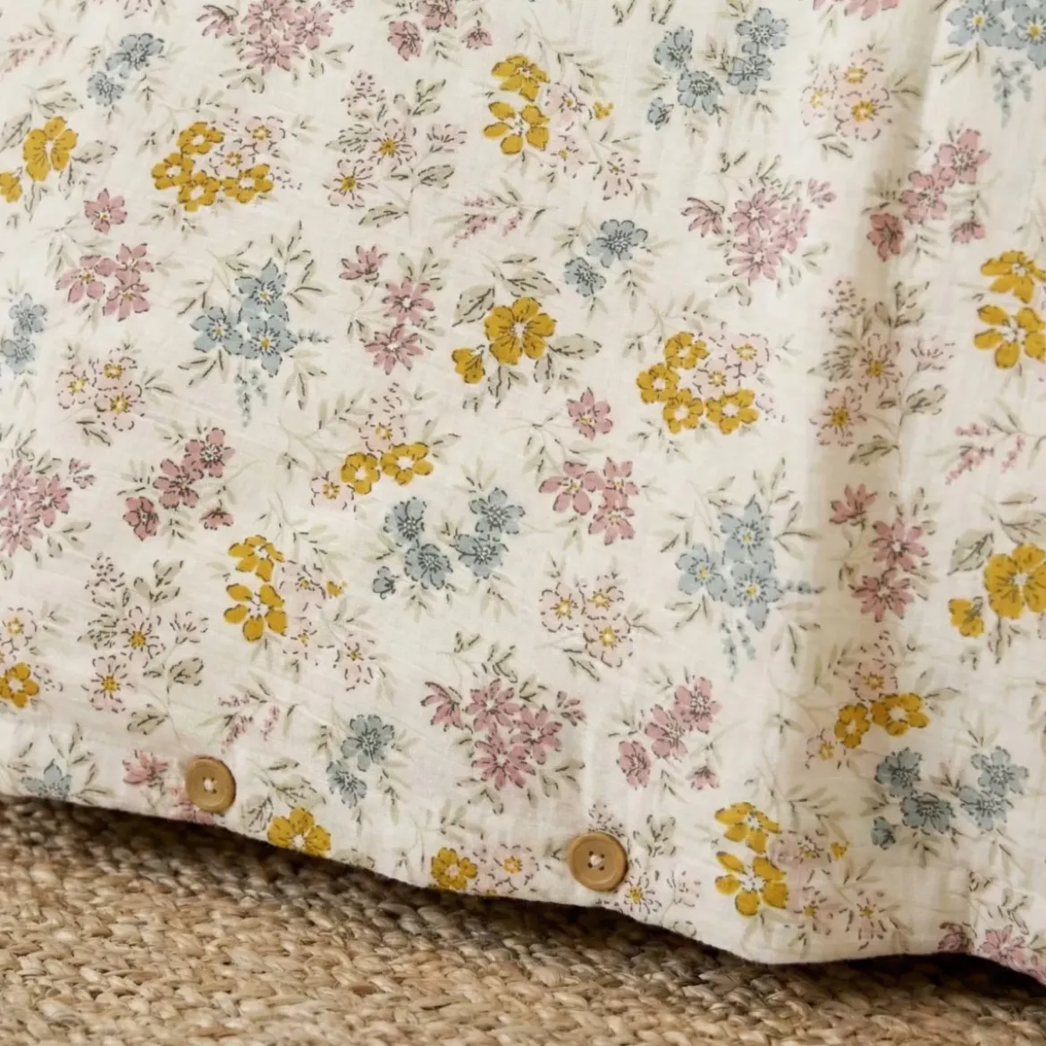 Copripiumino in garza di cotone reversibile (240 x 220 cm) Gaïa Aquarelle Multicolore