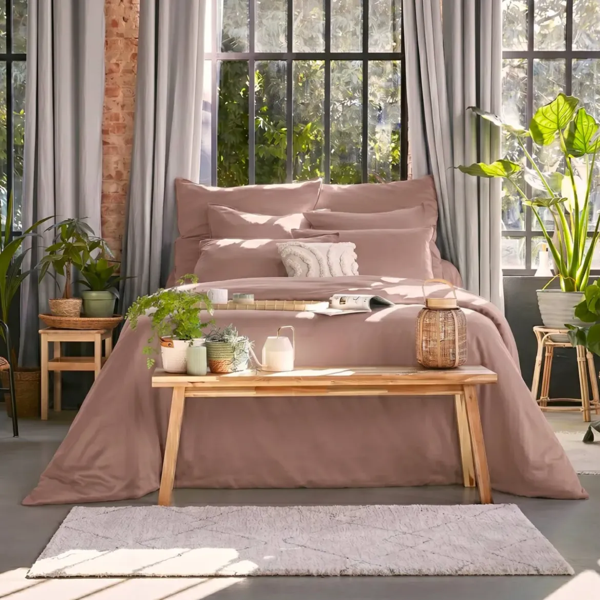 Copripiumino in lyocell Tencel™ lavato (280 x 240 cm) Olivia Rosa blush