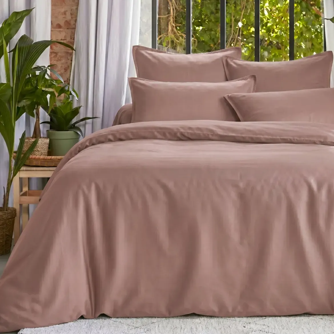 Copripiumino in lyocell Tencel™ lavato (280 x 240 cm) Olivia Rosa blush