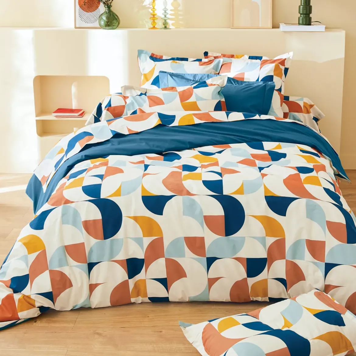 Copripiumino in percalle di cotone (200 x 200 cm) Modulo Multicolore