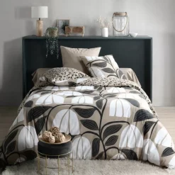 Copripiumino in percalle di cotone (240 x 220 cm) Joyna Beige