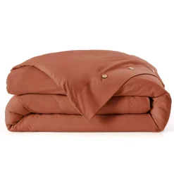 Copripiumino in percalle di cotone (280 x 240 cm) Diane Terracotta