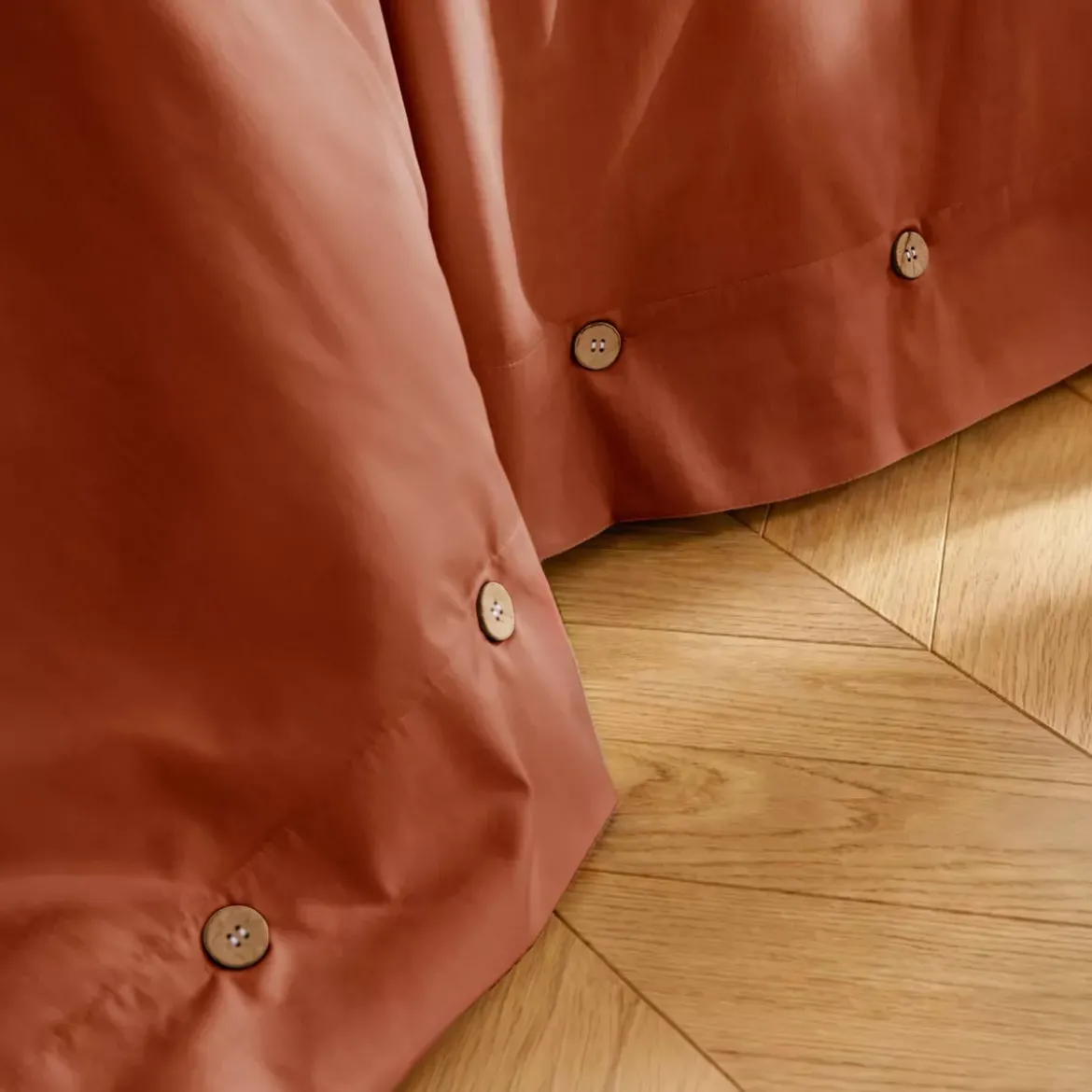 Copripiumino in percalle di cotone (280 x 240 cm) Diane Terracotta