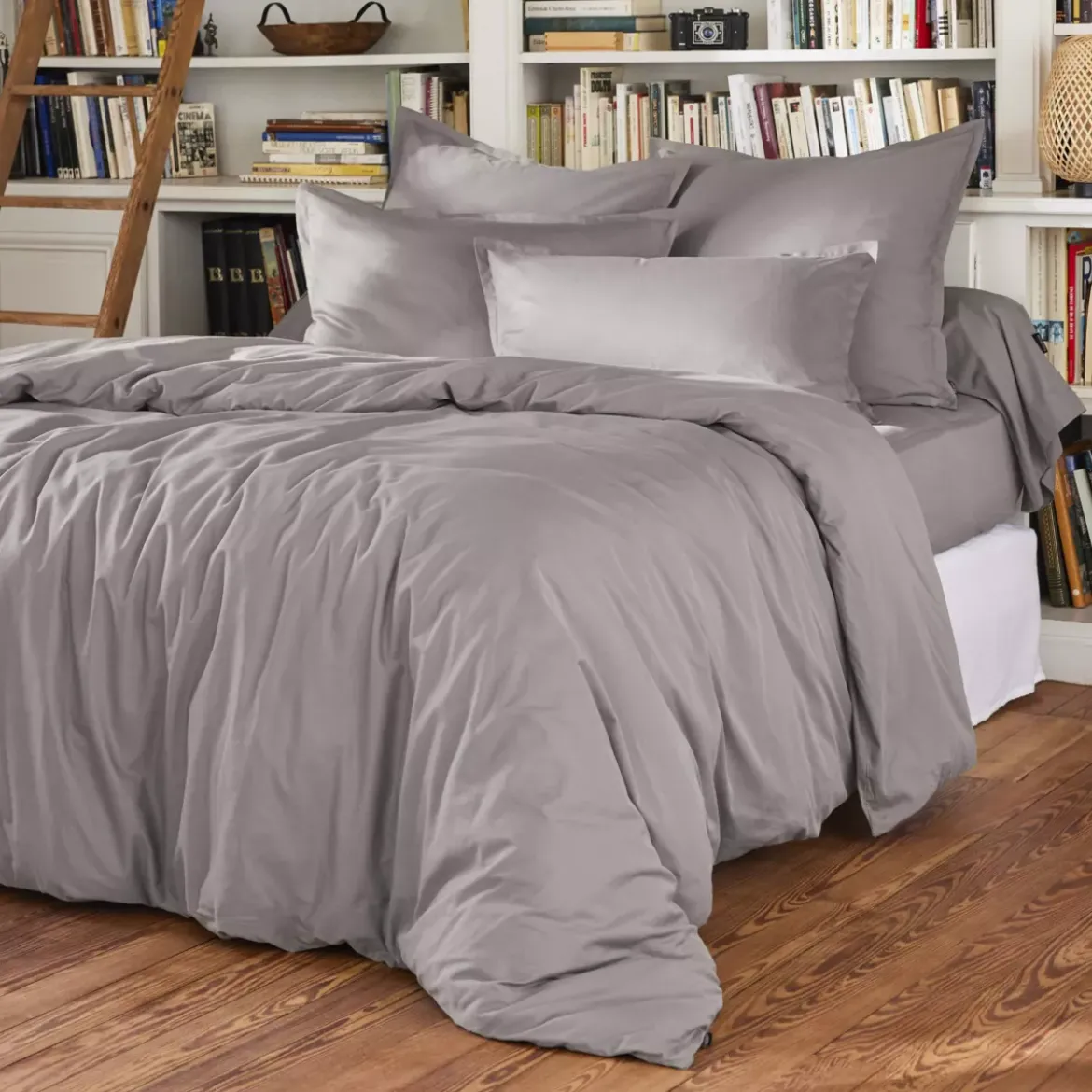 Copripiumino in percalle di cotone (280 x 240 cm) Cali Grigio chiaro