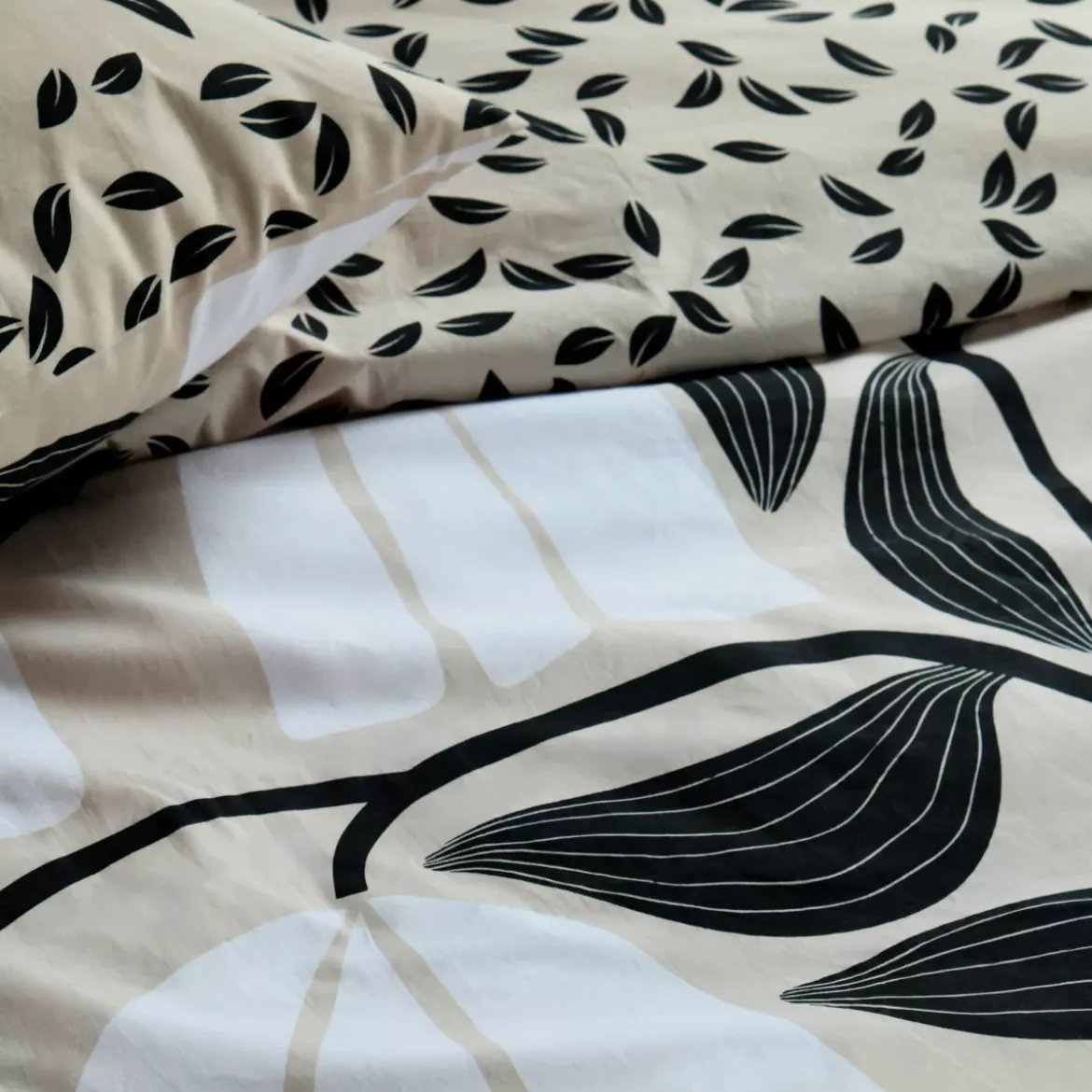 Copripiumino in percalle di cotone (260 x 240 cm) Joyna Beige