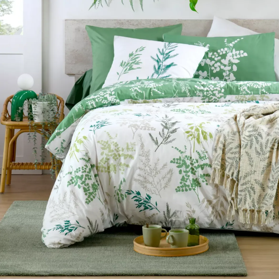 Copripiumino in percalle di cotone (260 x 240 cm) Sylvana Verde