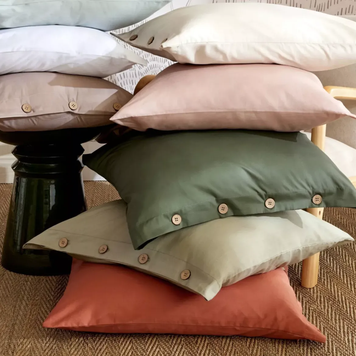 Copripiumino in percalle di cotone (260 x 240 cm) Diane Terracotta