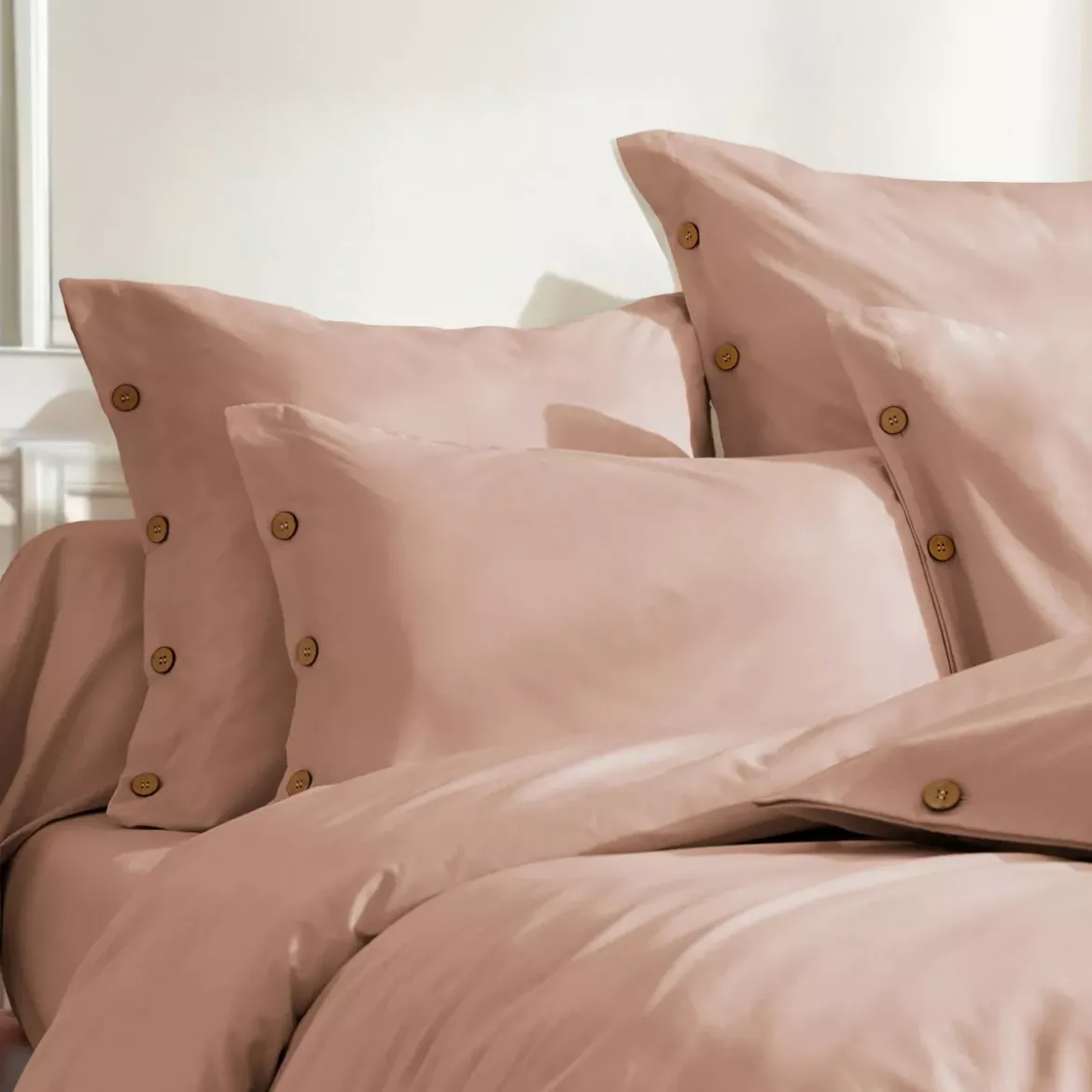 Copripiumino in percalle di cotone (280 x 240 cm) Diane Rose Blush
