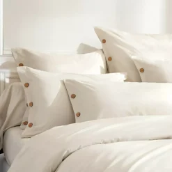 Copripiumino in percalle di cotone (280 x 240 cm) Diane Beige