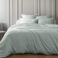 Copripiumino in raso di bambù (260 x 240 cm) Sienna Verde eucalipto