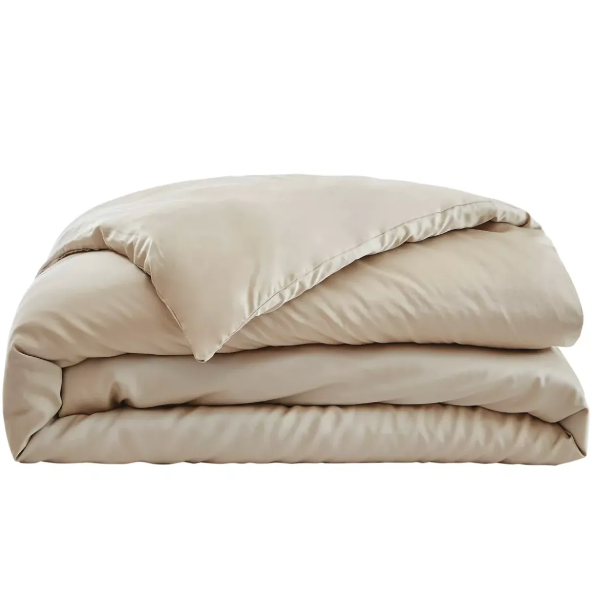 Copripiumino in raso di bambù (140 x 200 cm) Sienna Beige