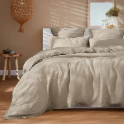Copripiumino lino lavato (240 cm) Louise Beige