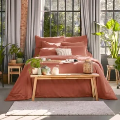 Copripiumino lyocell Tencel™ lavato (200 x 200 cm) Olivia Terracotta