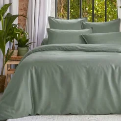 Copripiumino lyocell Tencel™ lavato (280 x 240 cm) Olivia Verde eucalipto