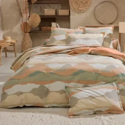 Copripiumino percalle di cotone (280 x 240 cm) Land Beige Gesso