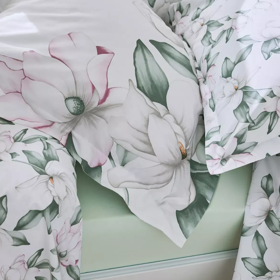 Copripiumino percalle di cotone (260 cm) Magnolia Verde