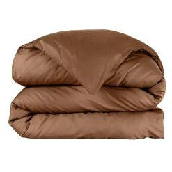 Copripiumino percalle di cotone (260 x 240 cm) Cali Marrone cioccolato