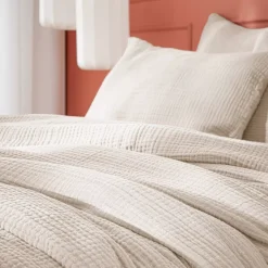 Copripiumino quadrupla garza di cotone (260 x 240 cm) Victoria x Gaïa Beige pampa