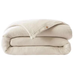 Copripiumino quadrupla garza di cotone (260 x 240 cm) Victoria x Gaïa Beige pampa