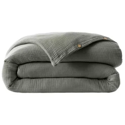 Copripiumino quadrupla garza di cotone (280 x 240 cm) Victoria x Gaïa Verde rosmarino