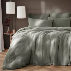 Copripiumino quadrupla garza di cotone (200 x 200 cm) Victoria x Gaïa Verde rosmarino