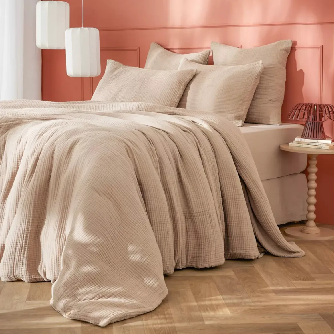 Copripiumino quadrupla garza di cotone (280 x 240 cm) Victoria x Gaïa Corda