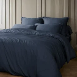 Copripiumino raso di bambù (140 x 200 cm) Sienna Blu notte