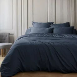 Copripiumino raso di bambù (280 x 240 cm) Sienna Blu notte