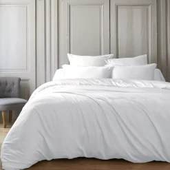 Copripiumino raso di bambù (280 x 240 cm) Sienna Bianco