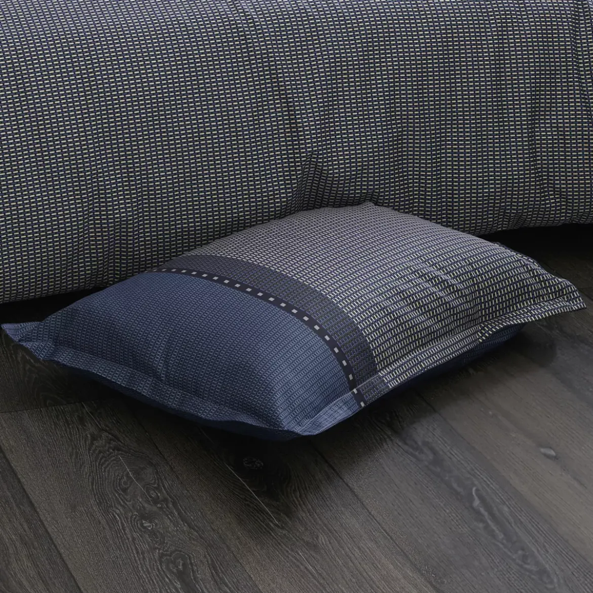 Copripiumino raso di cotone (200 cm) Enzo Blu