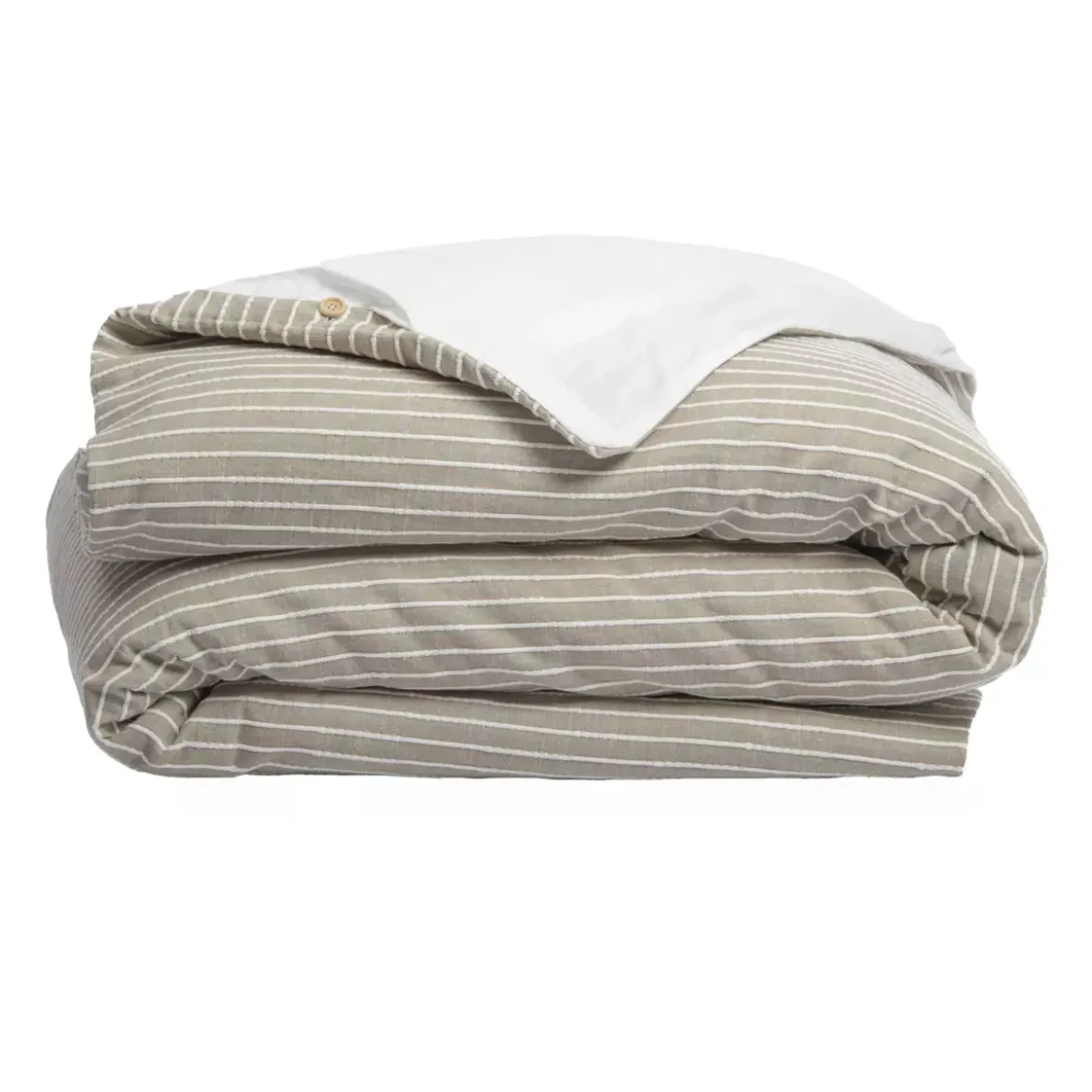 Copripiumino reversibile in cotone texturizzato e percale (200 x 200 cm) Alice Ecru
