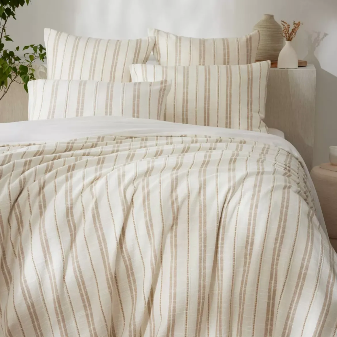 Copripiumino reversibile in cotone texturizzato e percale (140 x 200 cm) Alice Corda