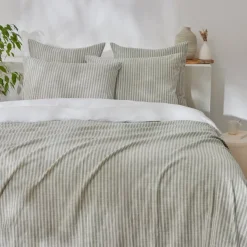 Copripiumino reversibile in cotone testurizzato e percale (240 x 220 cm) Alice Verde