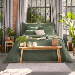 Copripiumino Tencel™ lyocell lavato (200 x 200 cm) Olivia Verde rosmarino