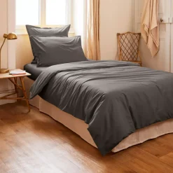 Copripiumino percalle di cotone (140 x 200 cm) Cali Grigio antracite