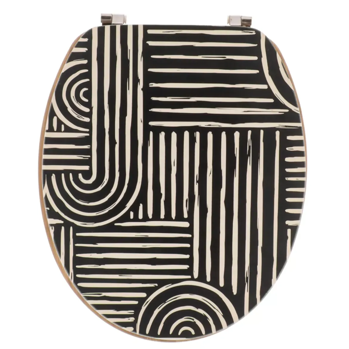 Copriwater WC 18 pollici MDF Ethnic Vibes Nero